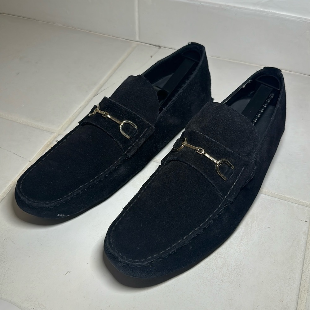 Gucci Men’s Black Suede Loafer Shoes Size 10 US Vintage